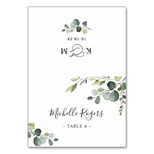 Elégant Pliage Vert Mariage Cartes de Place