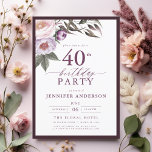 Elegant Plum Lila Blumenschrift 40. Geburtstag Einladung<br><div class="desc">Set den Ton für eine anspruchsvolle Feier mit einer eleganten Pflaume lila Blumenschrift Geburtstagseinladung. Dieses Design besticht durch eine reiche Pflaumenfarbe und zarte Blumenakzente und strahlt ein Gefühl von Luxus und Raffinesse aus. Die anmutige Schrift-Typografie fügt eine personalisierte Touch hinzu, perfekt für einen Meilenstein Geburtstag oder eine feierliche Veranstaltung. Ideal...</div>