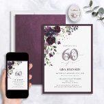 Elegant Plum Lila Blumenschrift 60. Geburtstag Einladung<br><div class="desc">Mit diesem herrlichen Elegant Plum Lila Blumenzitat zum 60. Geburtstag laden wir Sie ein, Ihren 60. Geburtstag in einem stilvollen Ambiente zu erleben! Mit einem exquisiten Bouquet mit lila, lila und lila Blume und botanischer Vegetation bietet dieses luxuriöse Kartenspiel-Set den perfekten Rahmen für Ihre Feier. Die elegante Kalligrafie mit Schreibschrift...</div>