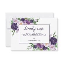 Elegant Plum Lila Floral Wedding Website UAWG