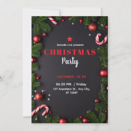 Elegant Poinsettia Christmas Invitation Einladung