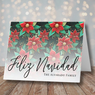 Elegant Poinsettia Feliz Navidad Weihnachten