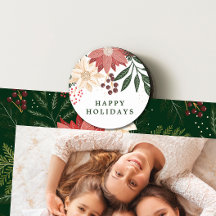 Elegant Poinsettia Frohe Weihnachts Wasserfarbe
