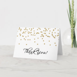Élégant points polka blancs et or Merci !