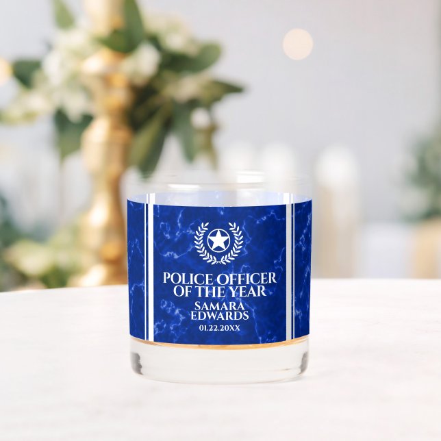 Elegant Police Officer of the Year Blue Marble Whiskyglas (Insitu (Hochzeit))
