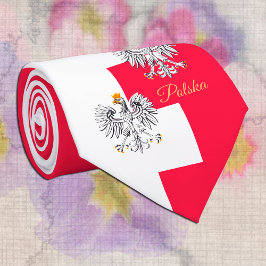 Elegant Polish Flag Neck Tie, Eagle / Polen Krawatte