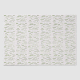 Elegant Polyglot "Danke" Green auf Seashell Seidenpapier