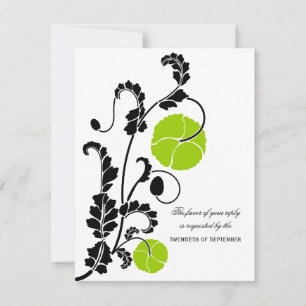 Elegant Poppy Wedding RSVP / Reply Cards Karte