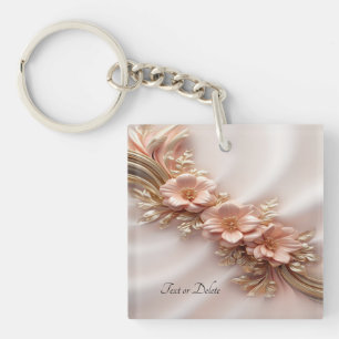Élégant Porte - clé floral de Pêche Orange