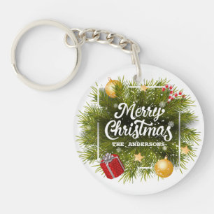 Élégant Porte - clé personnalisé d'arbre de Noël
