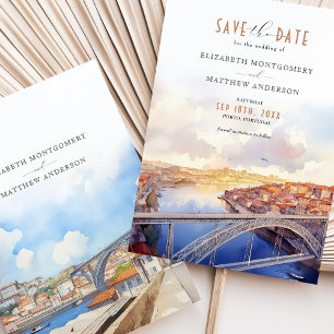 Élégant Porto Portugal Enregistrer la date Carte M