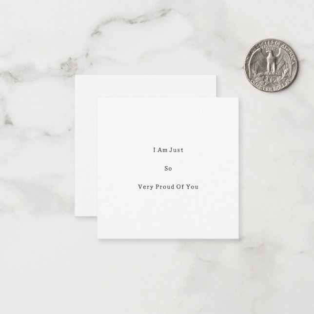 Elegant Positive Proud Of You Quote Card Mitteilungskarte (Vorderseite/Rückseite Beispiel)