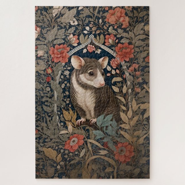 Elegant Possum William Morris Inspiriert (Vertikal)