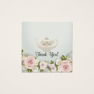 Élégant Pot Floral Thé Sage Rose Roses Tags Cadeau