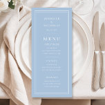 Elegant Powder Blue Wedding Menükarte<br><div class="desc">Elegant Powder Blue Wedding Menu.</div>