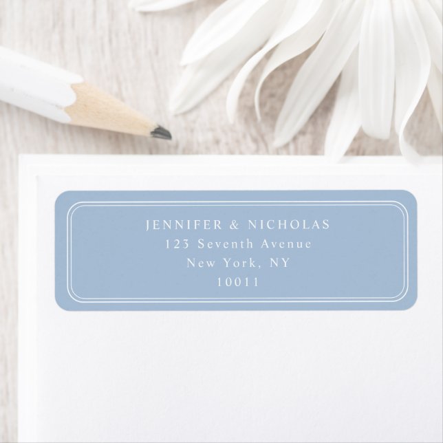 Elegant Powder Blue Wedding Return Address (Insitu)