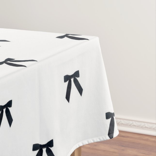 Elegant Preppy Black & White Bow Pattern Chic Tischdecke (Beispiel)