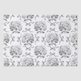 Elegant Preppy Hydrangea Bow Toile Muster Seidenpapier