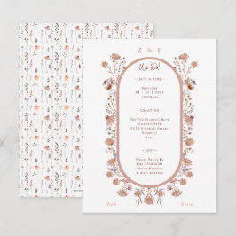 Elegant Pretty Floral Botanical Wedding Invitation Mitteilungskarte