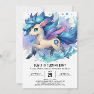Elegant Printable Horse Birthday Einladung