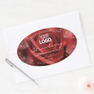 Élégant produit Étiquette Red Rose Palm Feuille Lo