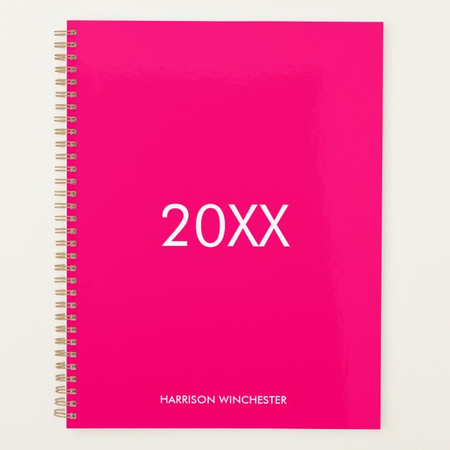 Elegant professional magenta custom name year  planer (Vorderseite)