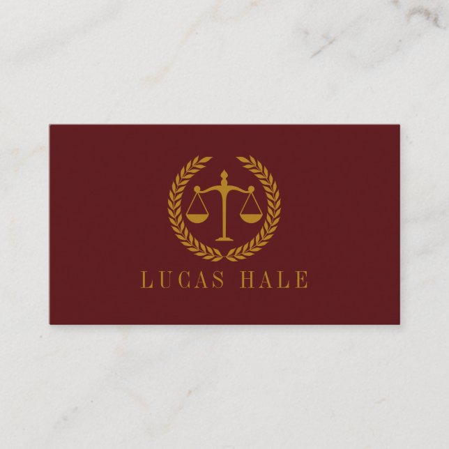 Elegant Professional Simple Minimalist Lawyer Visitenkarte (Vorderseite)