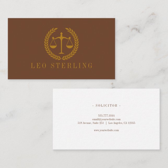 Elegant Professional Simple Minimalist Lawyer  Visitenkarte (Vorne/Hinten)