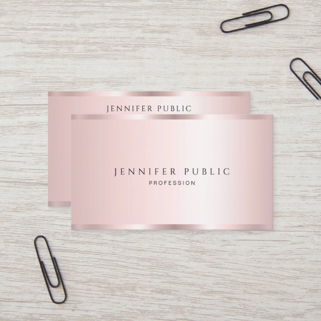 Elegant Professional Template Luxury Rose Gold Visitenkarte (Vorderseite/Rückseite Beispiel)
