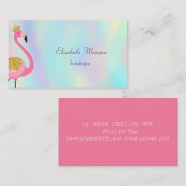 Elegant professionell rosa Flamingo Holographic Visitenkarte