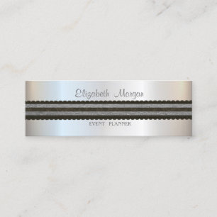 Elegant Professionell Stylisch Modernes Silber Mini Visitenkarte