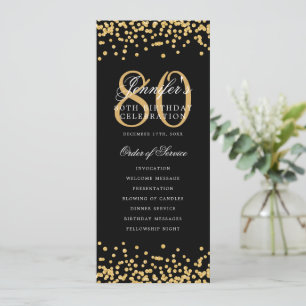 Élégant programme 80e anniversaire Gold Black Conf