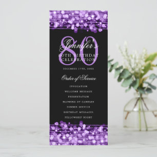 Élégant programme 80e anniversaire Merci pourpre