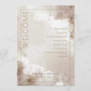 Élégant programme de cérémonie de mariage à l'aqua