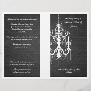 Élégant programme de mariage Chandelier noir