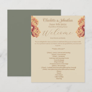 Élégant programme de mariage de cactus à fleurs