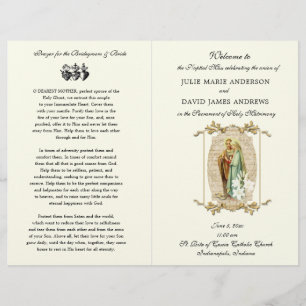 Élégant programme de mariage de masse latine catho