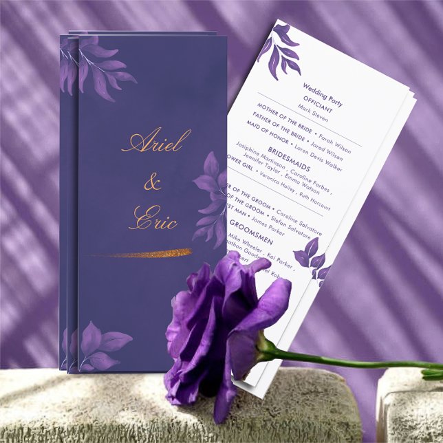 Élégant programme de mariage Emerald Purple Eucaly (Créateur téléchargé)
