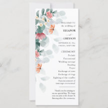 Élégant programme de mariage fleur sauvage eucalyp