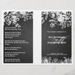 Élégant programme de mariage Fruit victorien Noir