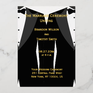 Élégant programme de mariage gay Real Gold Foil
