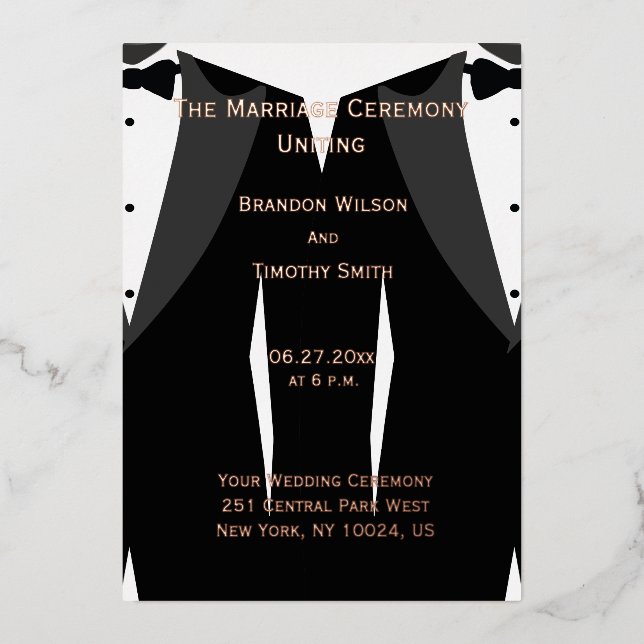 Élégant programme de mariage gay Real Rose Gold Fo (Recto)