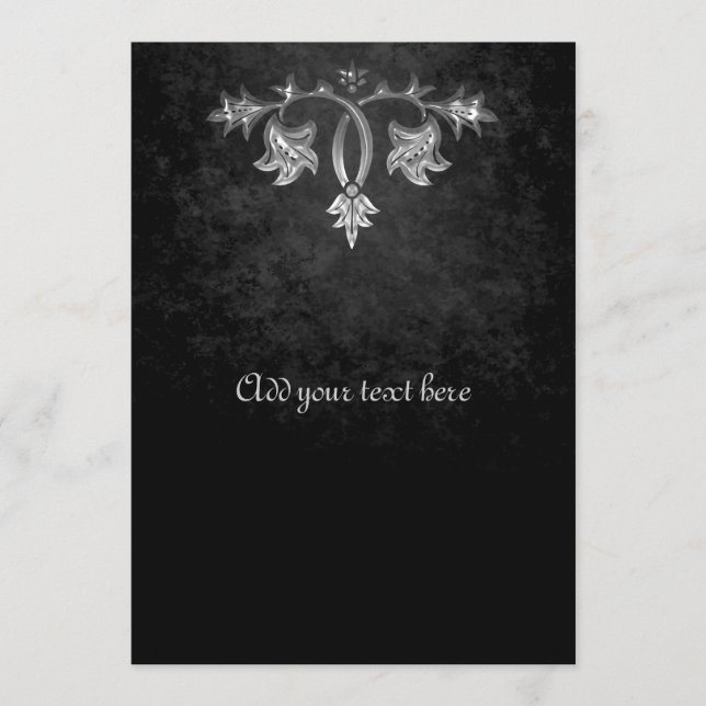 Élégant programme de mariage gothique foncé romanc (Devant)
