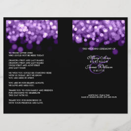 Élégant programme de mariage Lumières violettes