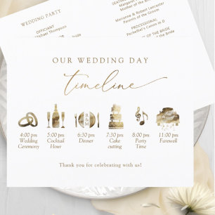 Élégant programme de mariage minimal avec timeline
