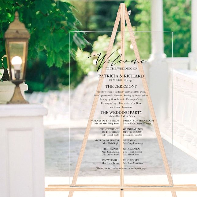 Élégant Programme de Mariage Minimaliste Calligrap (Créateur téléchargé)