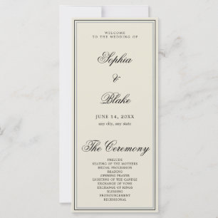 Élégant Programme de Mariage Minimaliste Cendre Cl