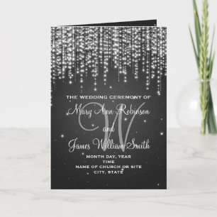 Élégant programme de mariage Nuit Éblouissant Noir