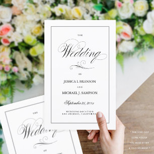 Élégant programme de mariage pliant frontière arge