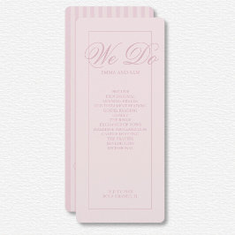 Élégant programme de mariage rose rayures